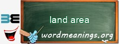 WordMeaning blackboard for land area